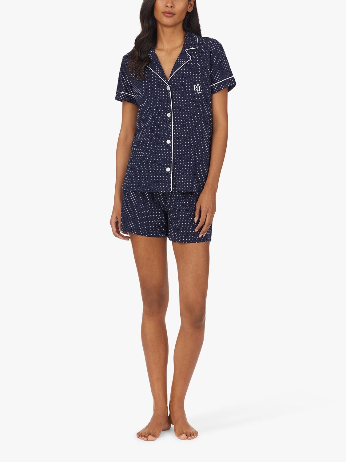 

Пижамный комплект Lauren Ralph Lauren Shorty Spot, темно-синий