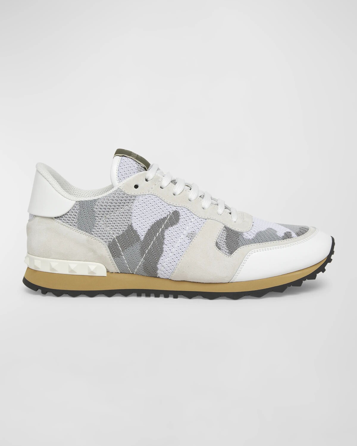 

Мужские беговые кроссовки Rockrunner с камуфляжным принтом и сеткой Valentino Garavani, цвет Graywhite