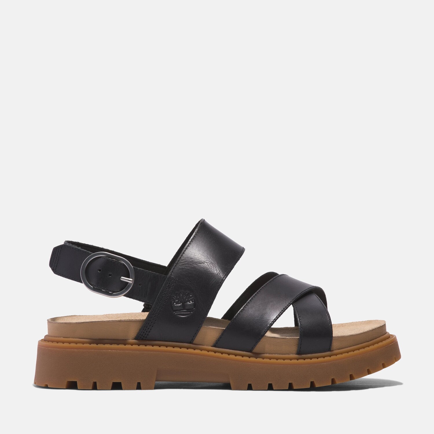 

Женские сандалии Clairemont Way с перекрестными ремешками Timberland, цвет Black Full-Grain