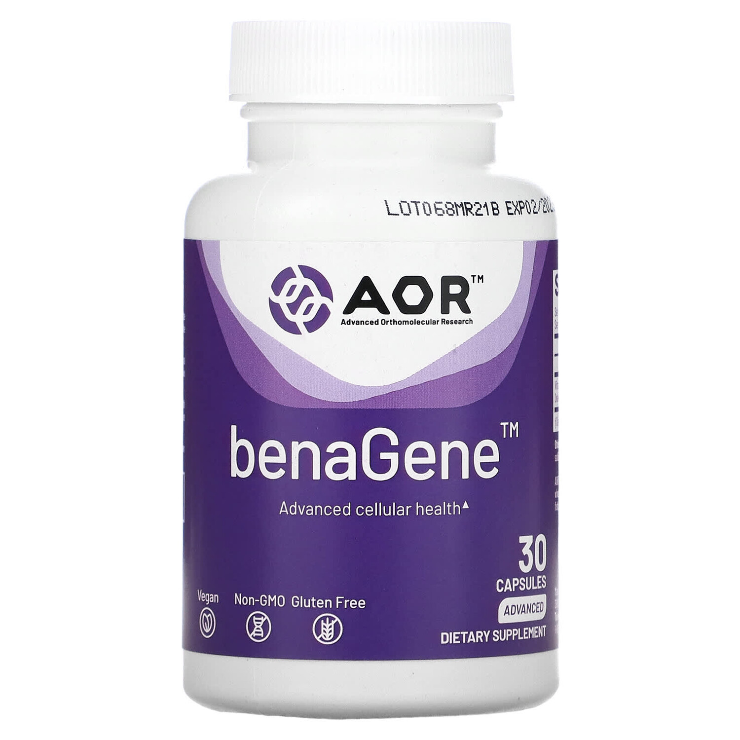 

BenaGene, 30 вегетарианских капсул, Advanced Orthomolecular Research AOR
