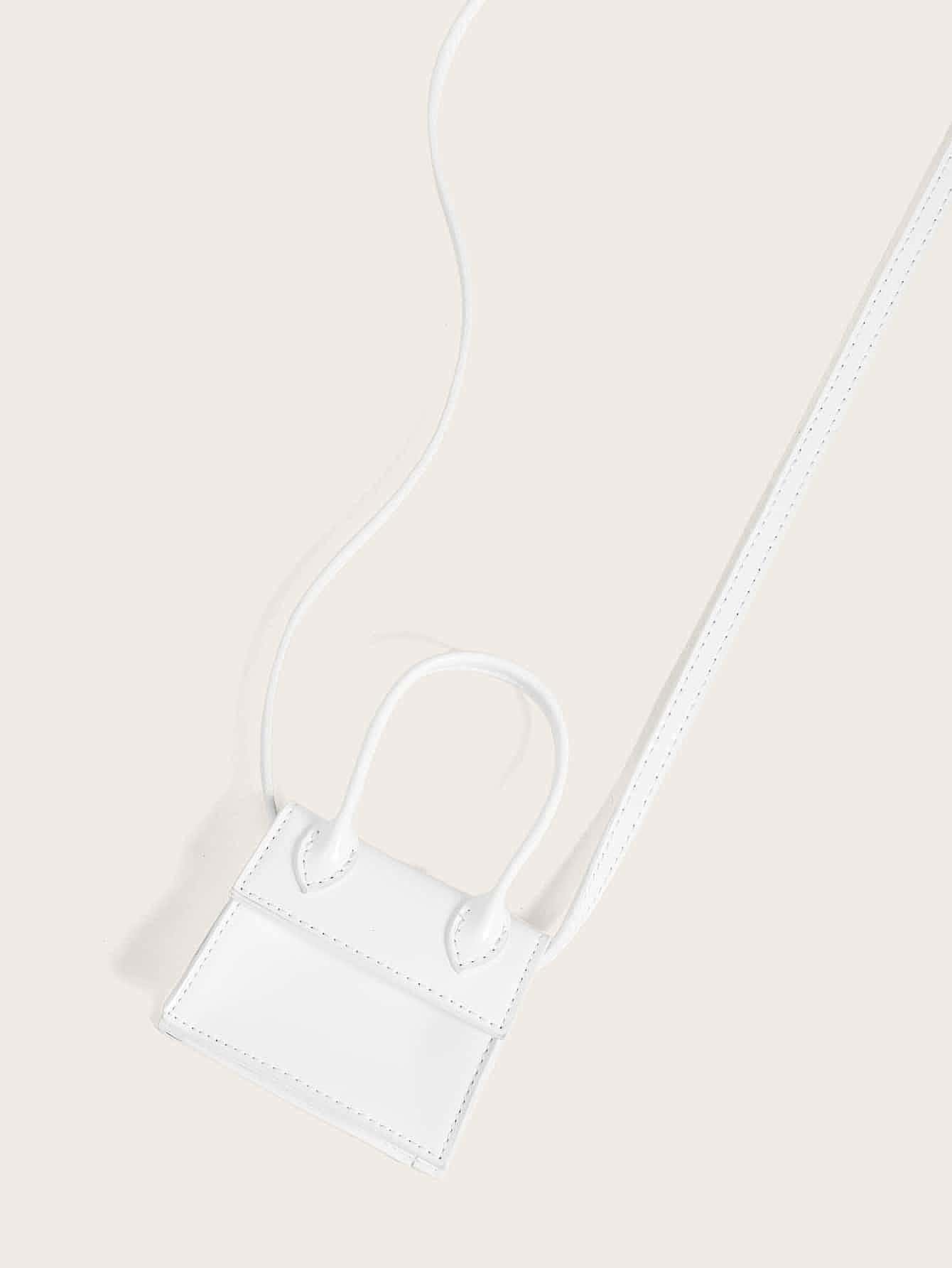Миниатюрная сумка-саквояж с верхней ручкой, белый