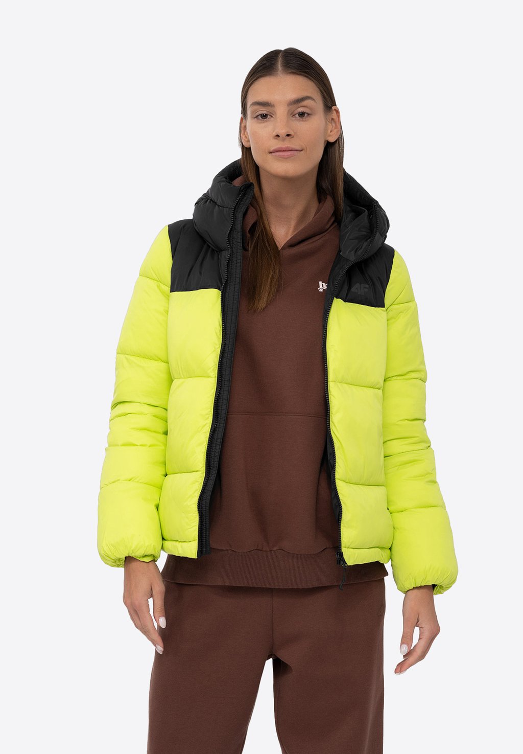 Зимняя куртка 4F, канареечно-зеленая