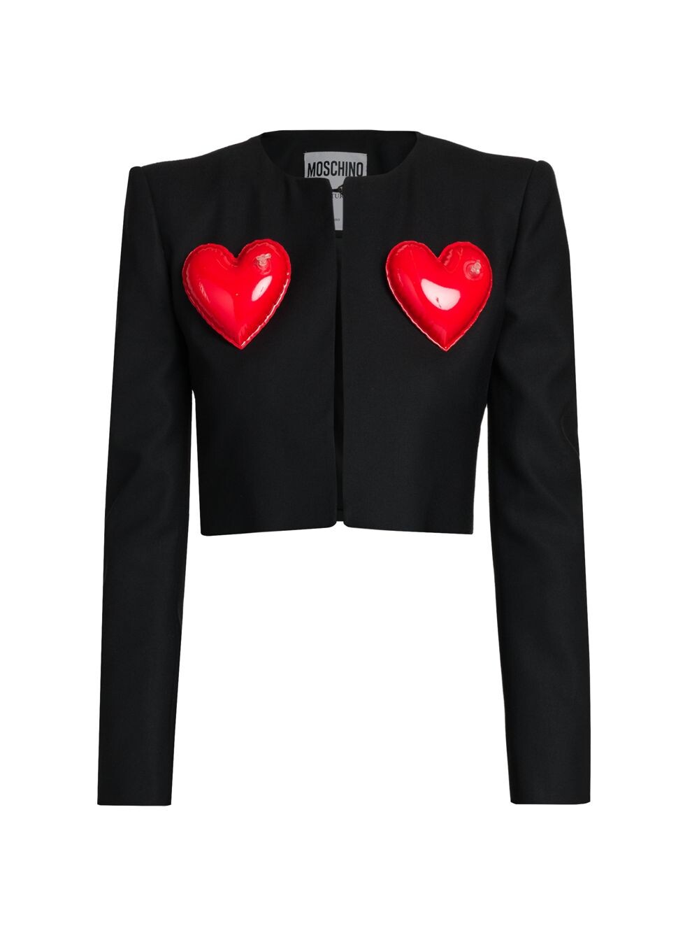 

Жакет из габардина с сердцем Moschino, черный