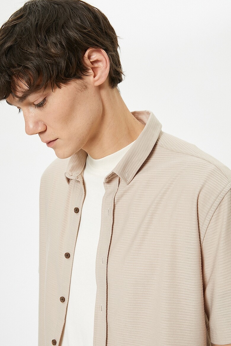 

Оксфордская рубашка с заниженными рукавами Koton, бежевый