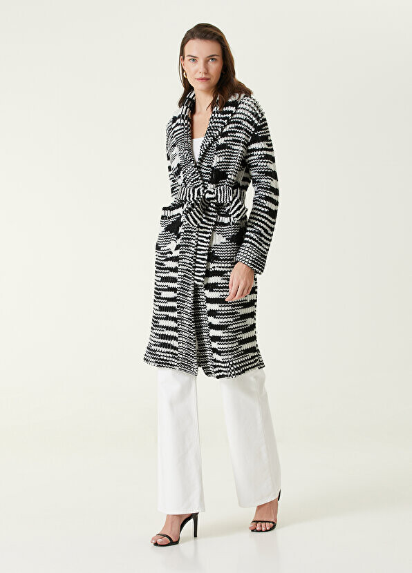 

Черно-белый шерстяной жаккардовый кардиган Missoni, Черный