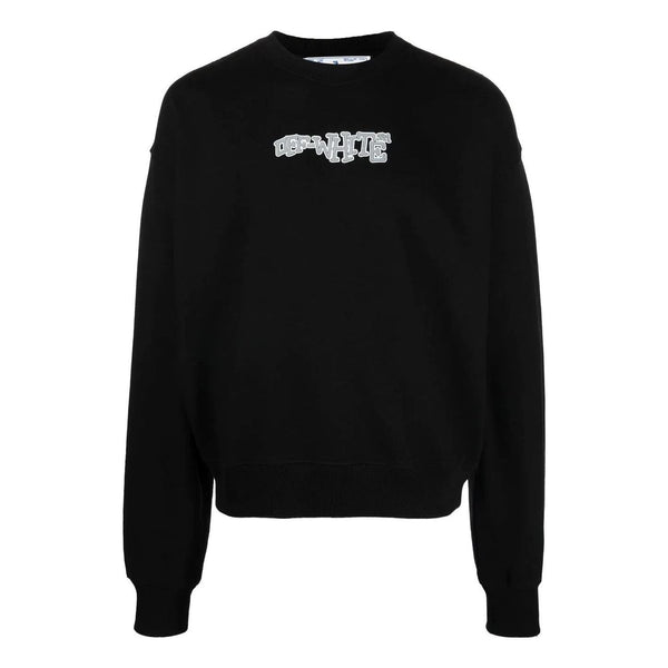 Толстовка Off-White Logo Print Crew Neck Sweatshirt 'Black', черный