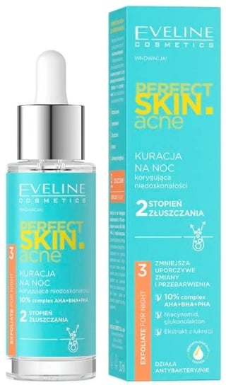 Ночная сыворотка для лица 10%, 30 мл Eveline Cosmetics, Perfect Skin сыворотка для лица eveline perfect skin acne ночная с 5% комплексом кислот 30 мл