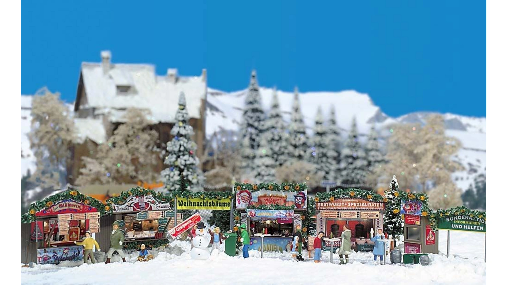 Busch Modellspielwaren Рождественская ярмарка рождественская синяя искусственная новогодняя брошь блестящая брошь с кристаллами оптовая продажа от производителя аксессуары для зимн