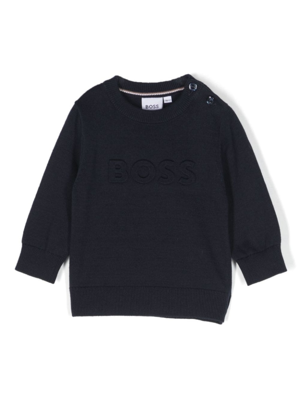 

BOSS Kidswear джемпер с тисненым логотипом, синий