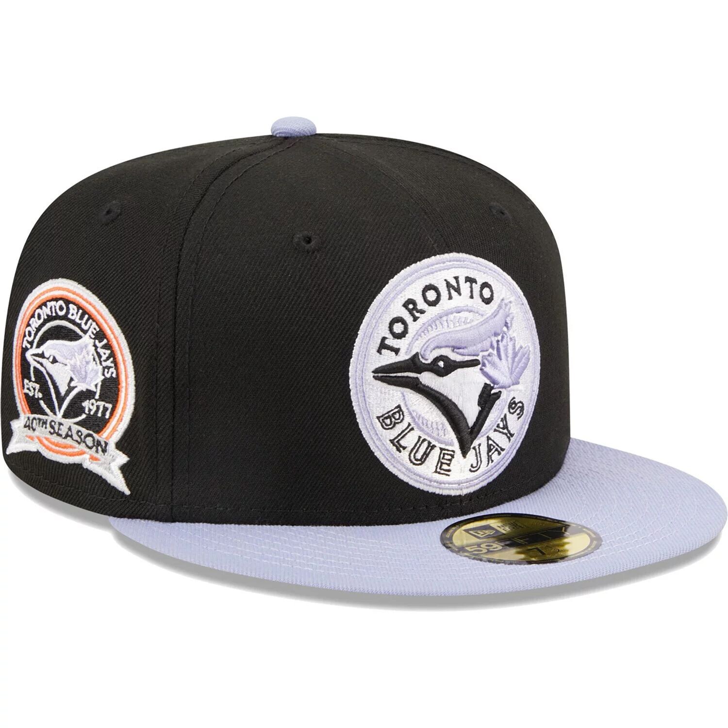 

Мужская облегающая шляпа New Era Black Toronto Blue Jays 59FIFTY