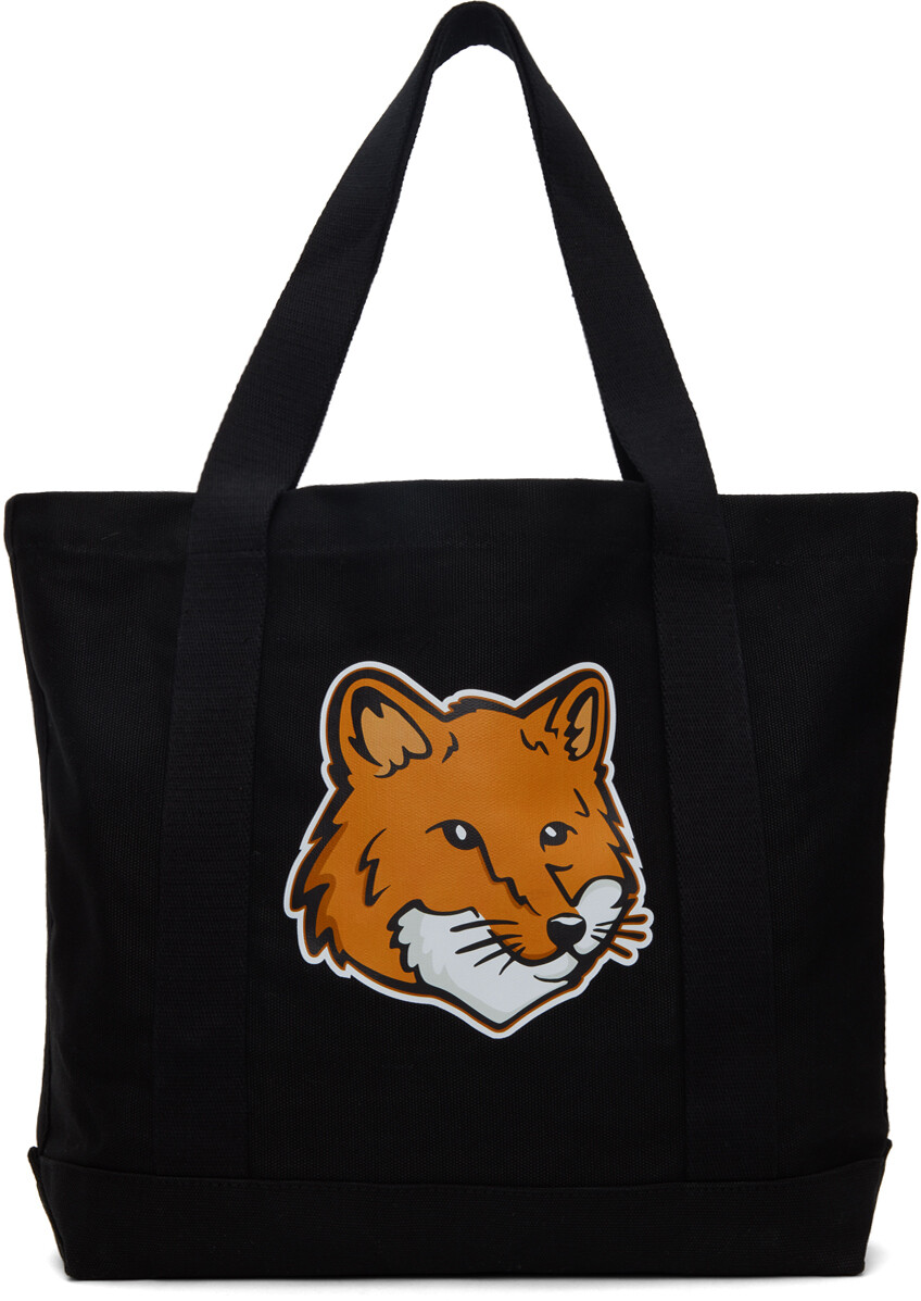 

Сумка-тоут с головой Black Fox Maison Kitsune, Черный