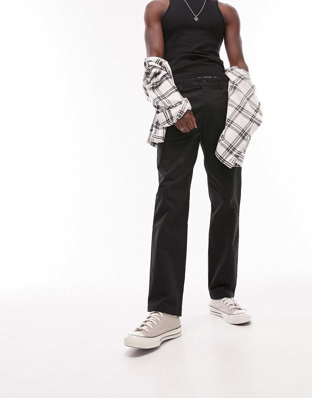 

Черные свободные брюки чиносы Topman