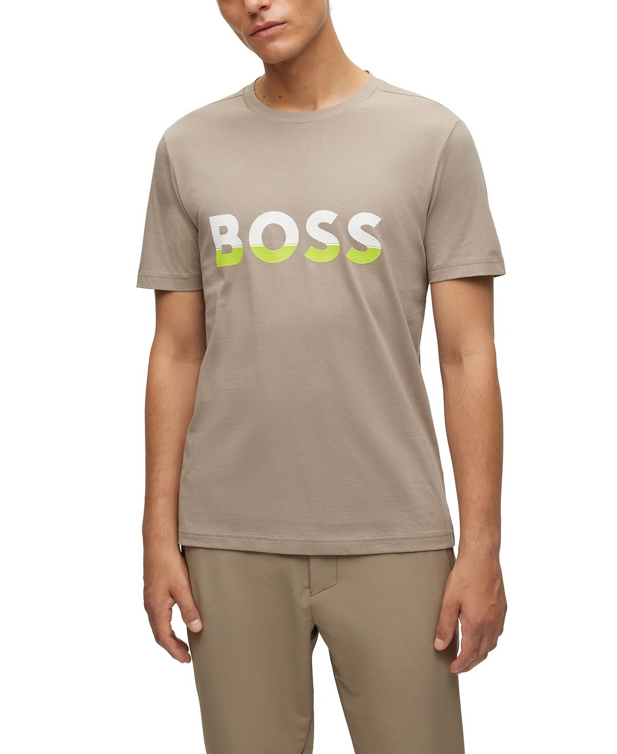 

Мужская футболка с цветным принтом логотипа Hugo Boss
