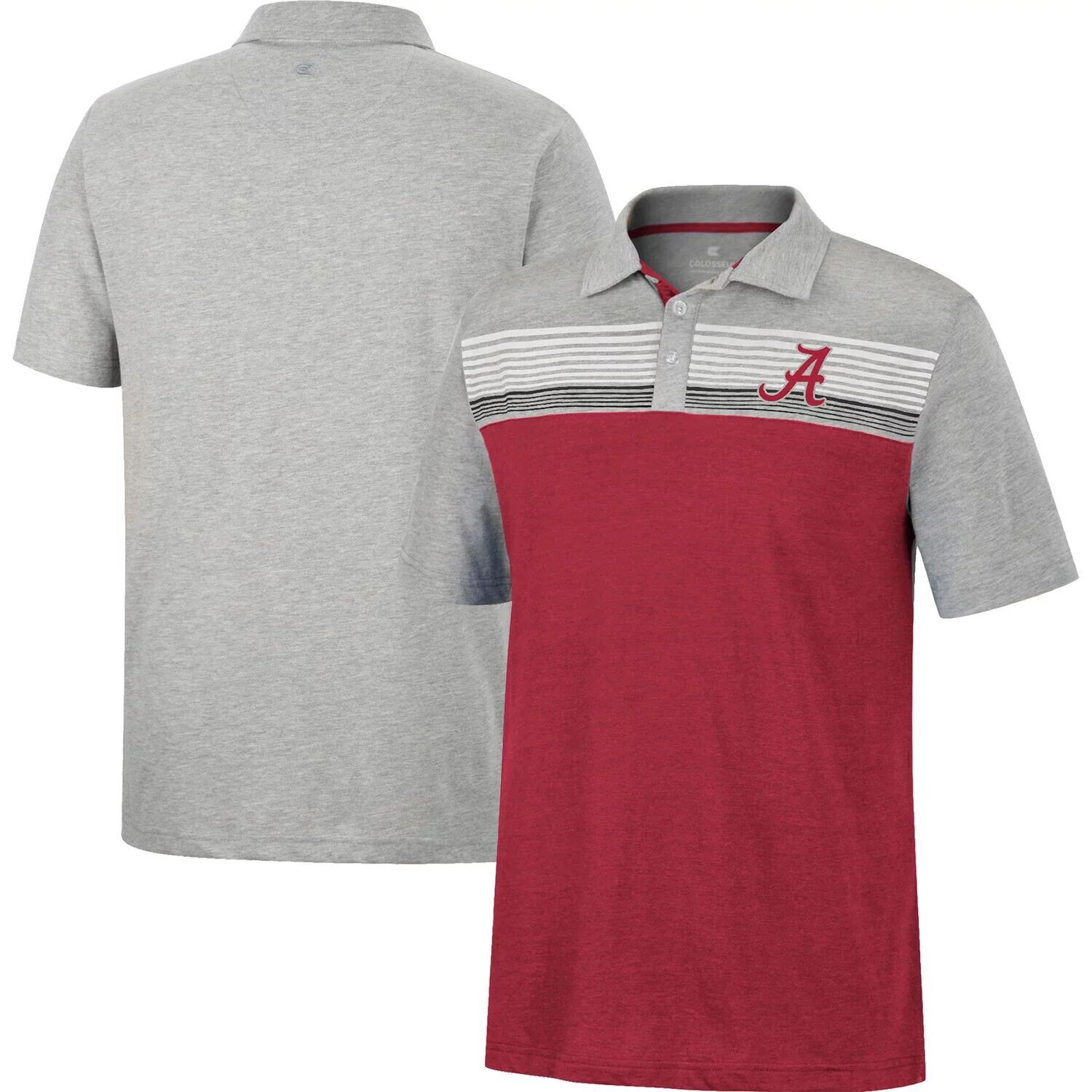 

Мужская рубашка-поло Colosseum Crimson/Heared Grey Alabama Crimson Tide Caddy