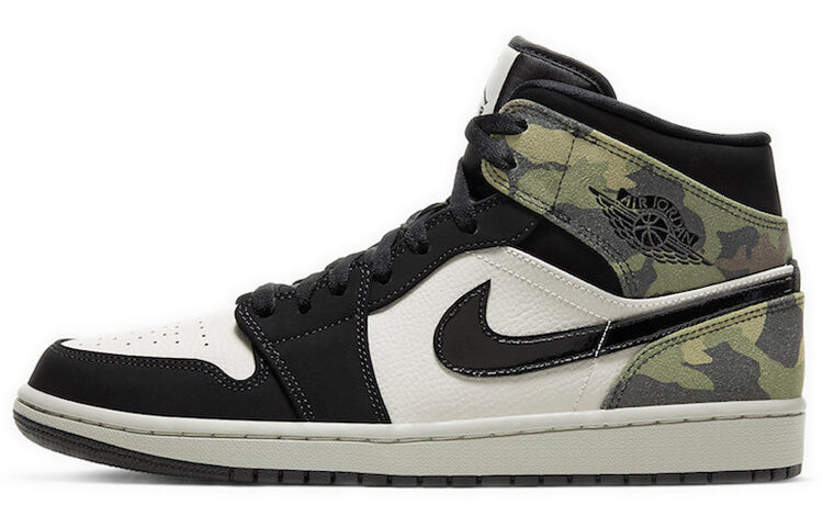 

Кроссовки Nike Air Jordan 1 Mid Camo, белый / зеленый