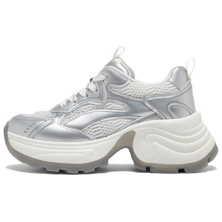 

Кроссовки женские толстые низкие Basto, цвет Silver/silver grey