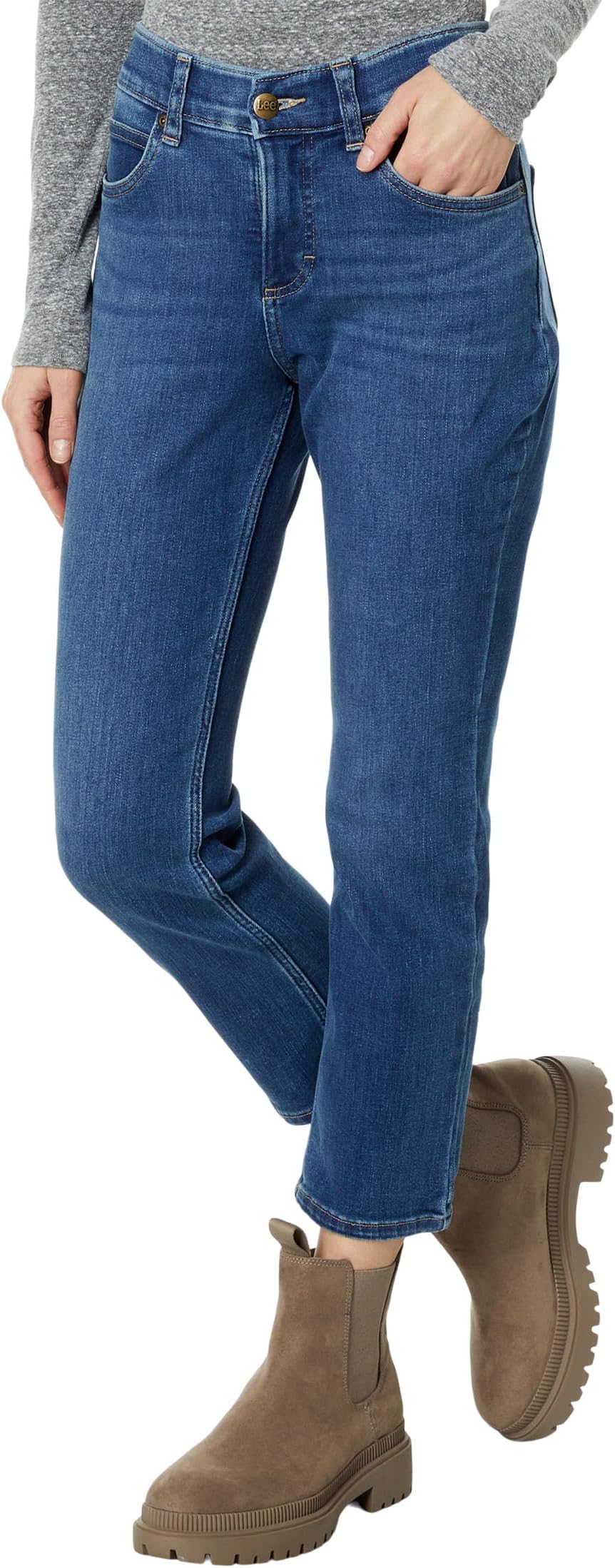 Джинсы Petite Flex Motion Straight Jeans Lee, цвет Cobalt Sheen