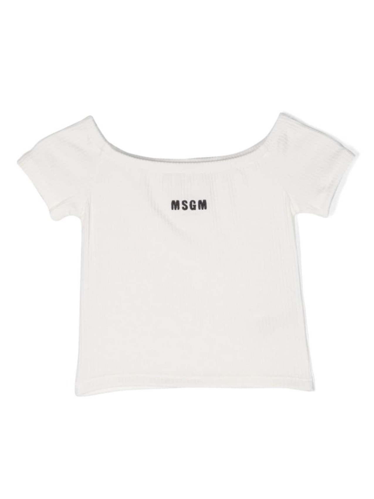 

MSGM Kids футболка с вышитым логотипом, белый