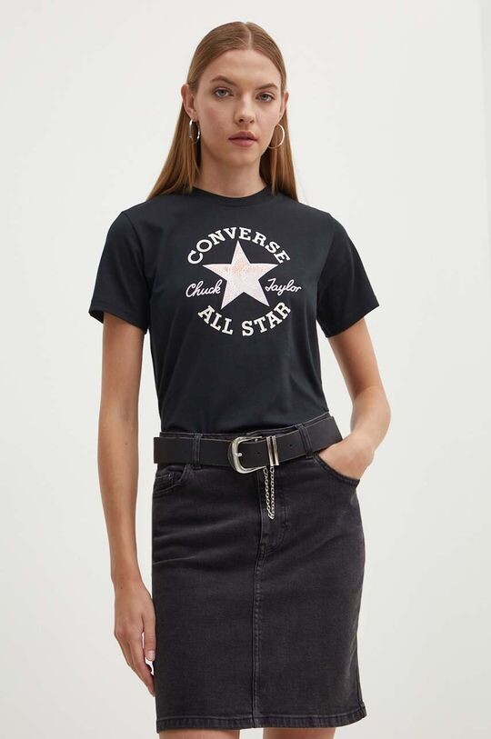 

Хлопковая футболка Converse, черный