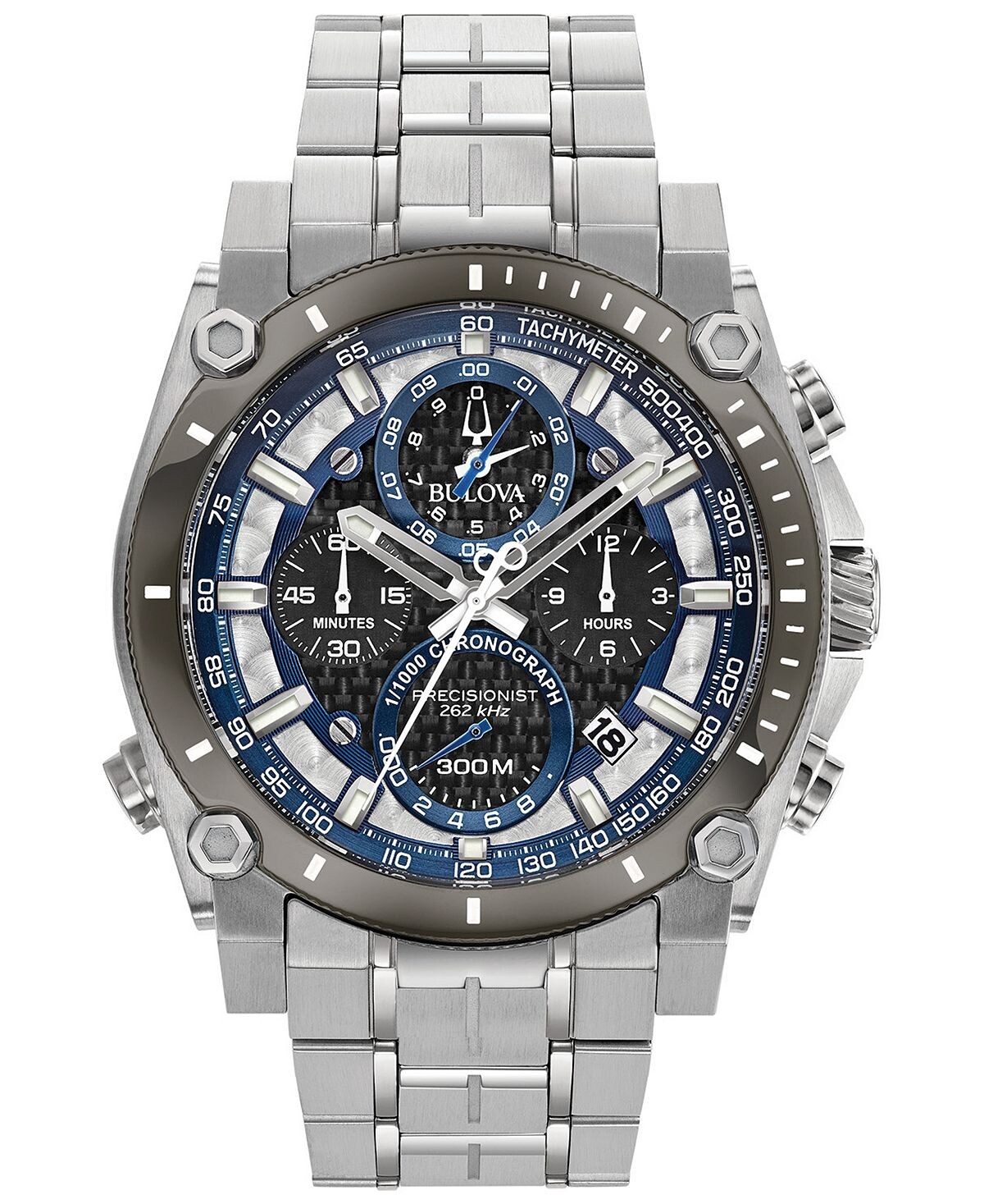 

Мужские часы-хронограф Precisionist с браслетом из нержавеющей стали, 46,5 мм Bulova