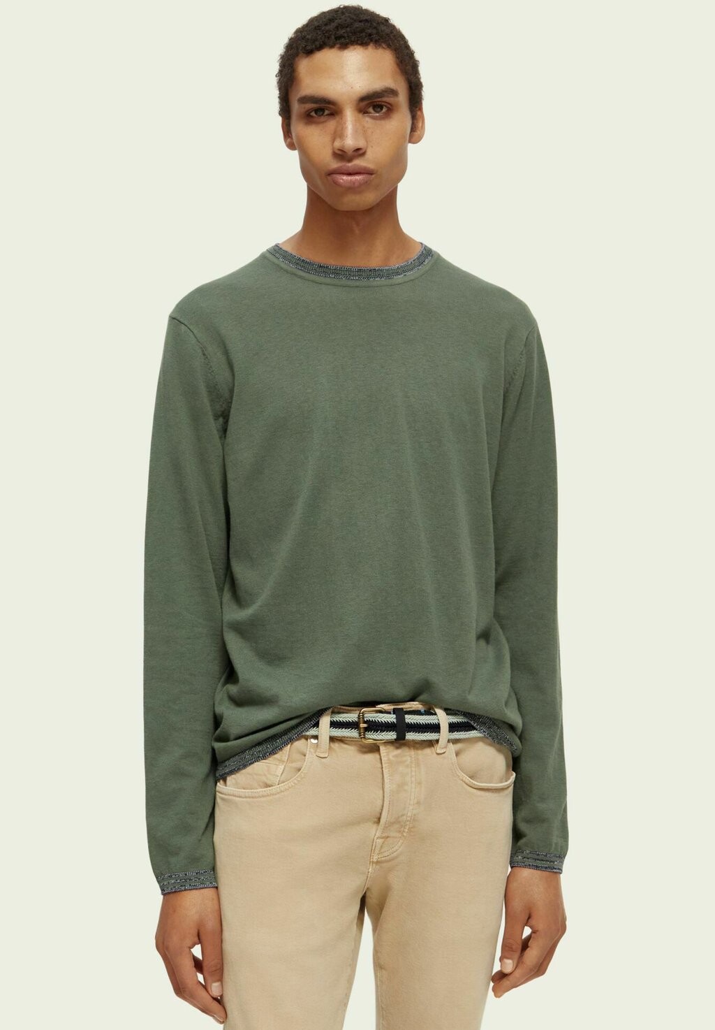 

Вязаный свитер CONTRAST-TRIMMED Scotch & Soda, цвет army