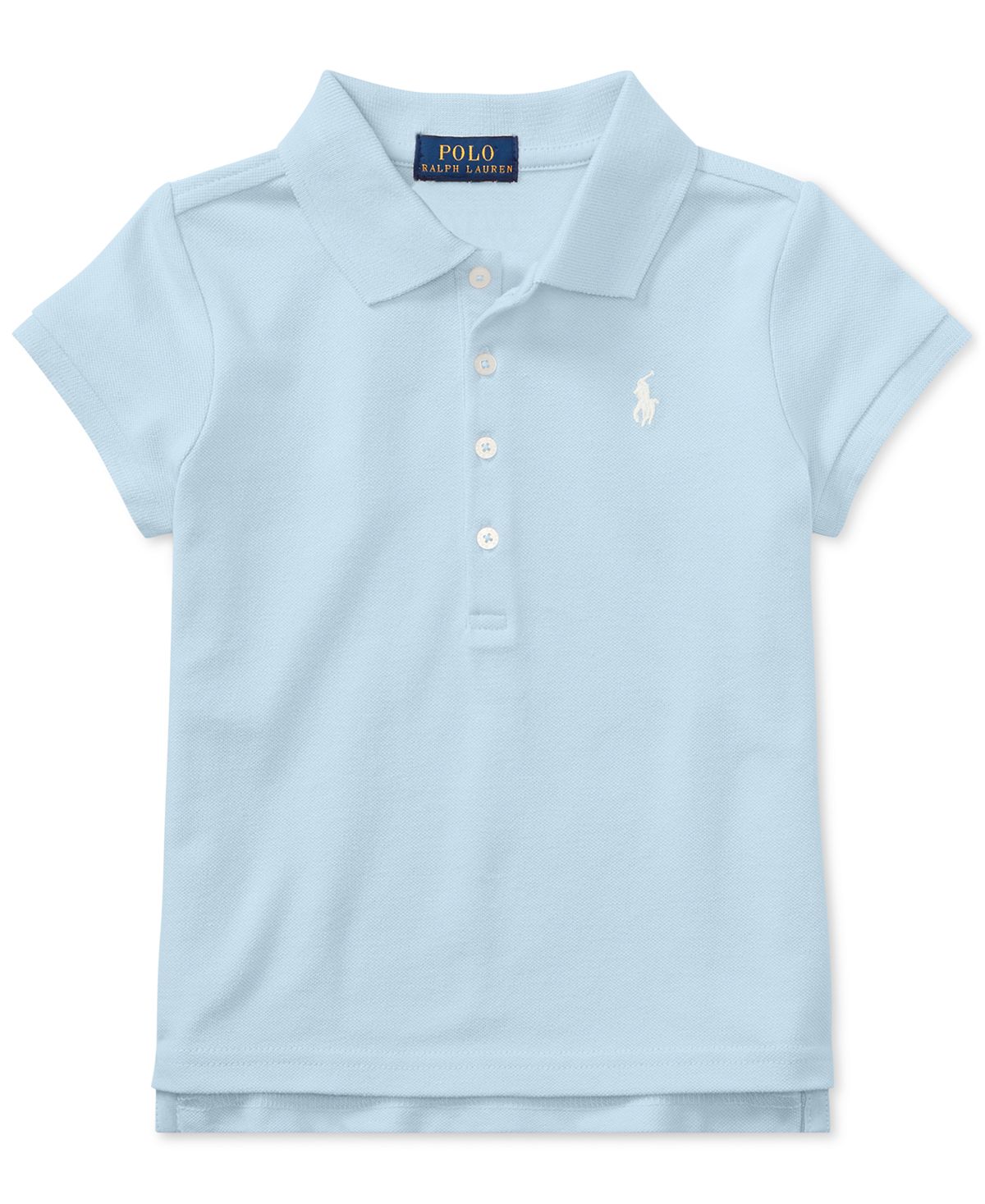 Рубашка-поло из эластичной хлопковой сетки для малышей и маленьких девочек Polo Ralph Lauren