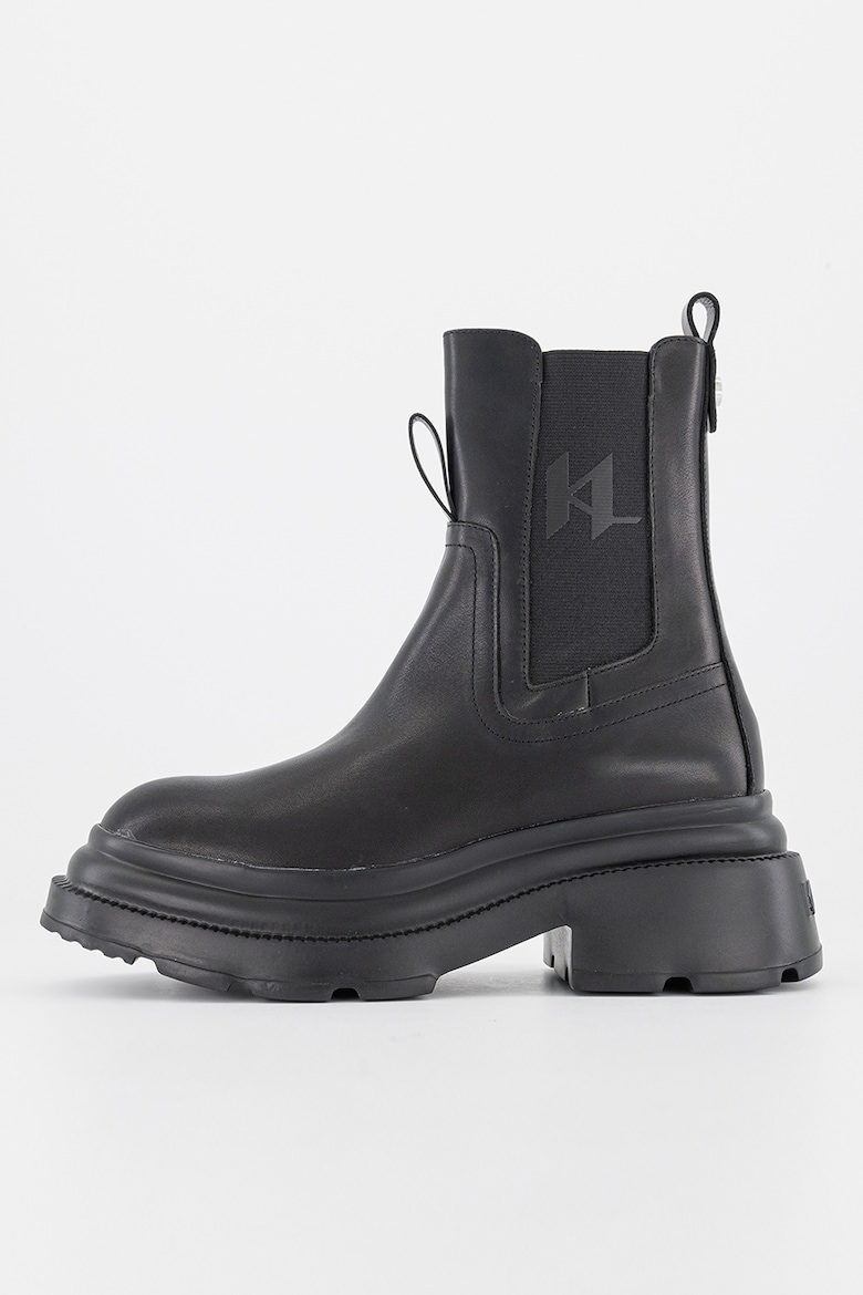Кожаные ботинки челси на массивном каблуке Karl Lagerfeld, черный ботинки челси на массивном каблуке фиолетового цвета where s that from черный