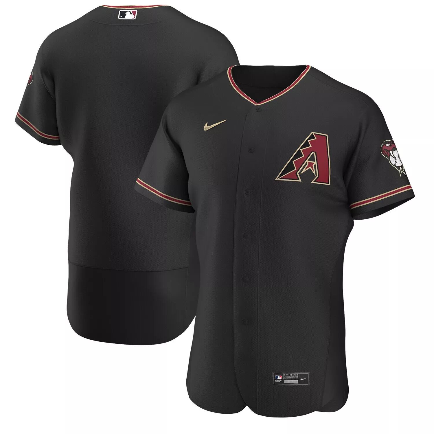 

Мужская черная футболка Nike Arizona Diamondbacks Alternate Authentic Team