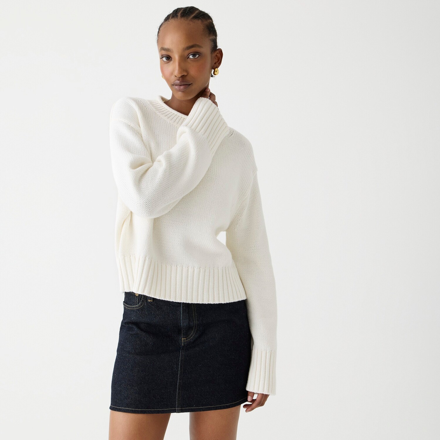 

Свитер с высоким воротом J.Crew, белый