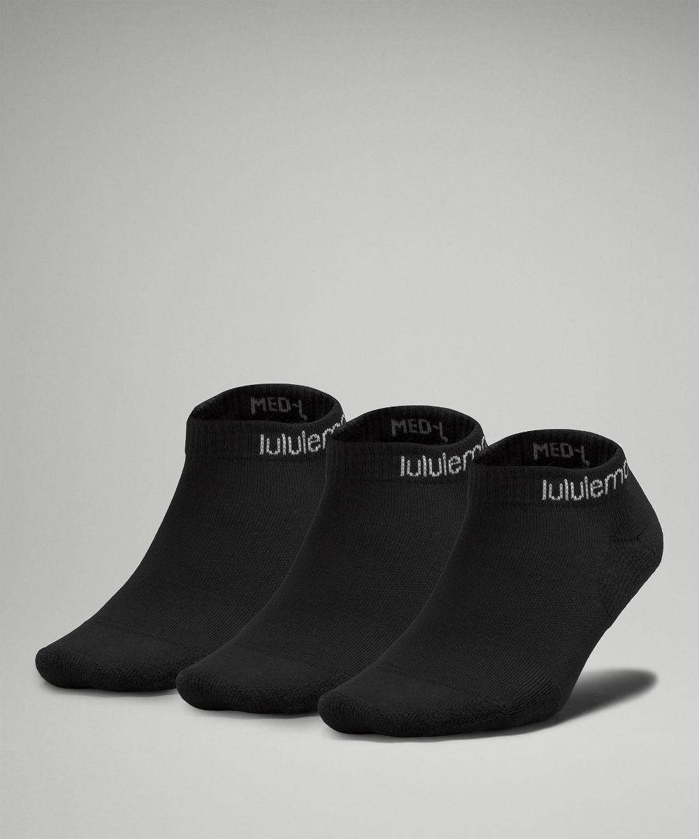 Женские носки до щиколотки на каждый день Stride Comfort 3 шт Lululemon, черный