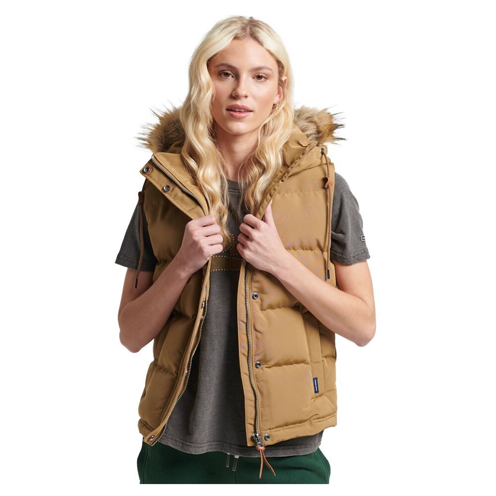 

Жилет Superdry Vintage Everest Faux Fur Vest, коричневый