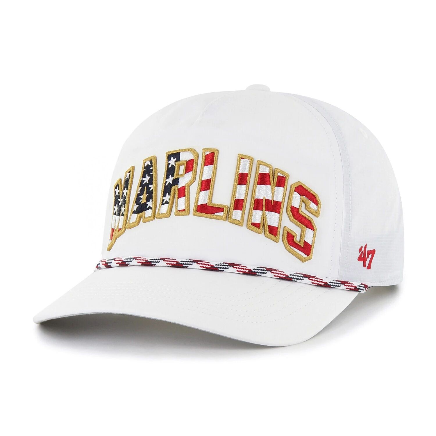

Мужская белая кепка с флагом Miami Marlins '47 Flutter Hitch Snapback