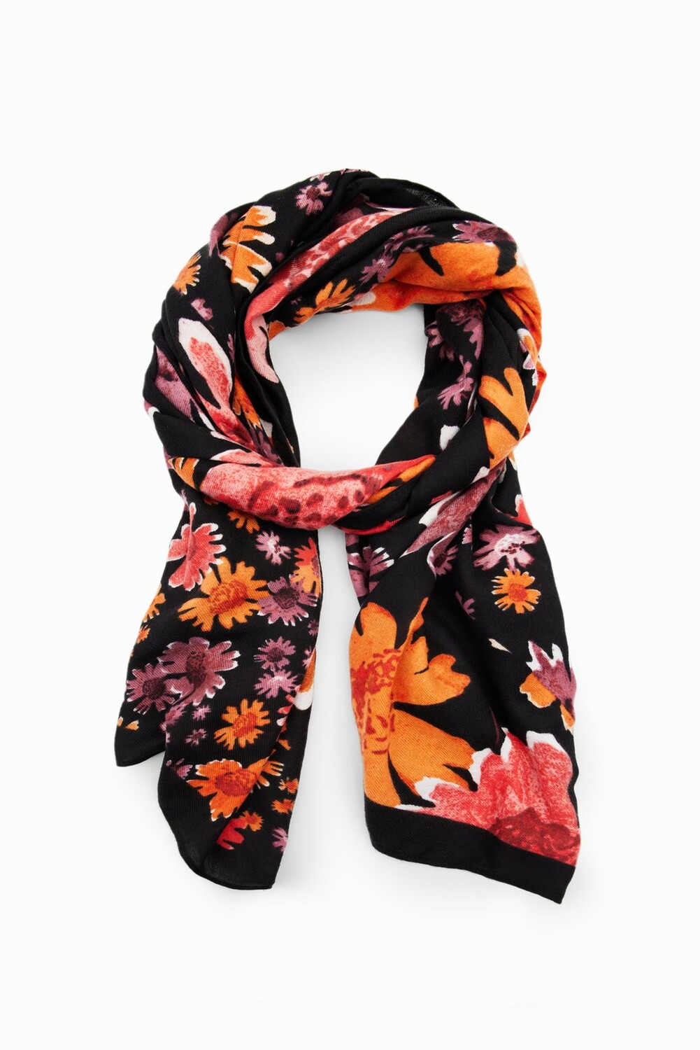 

Шарф Desigual, цвет black/orange/berry