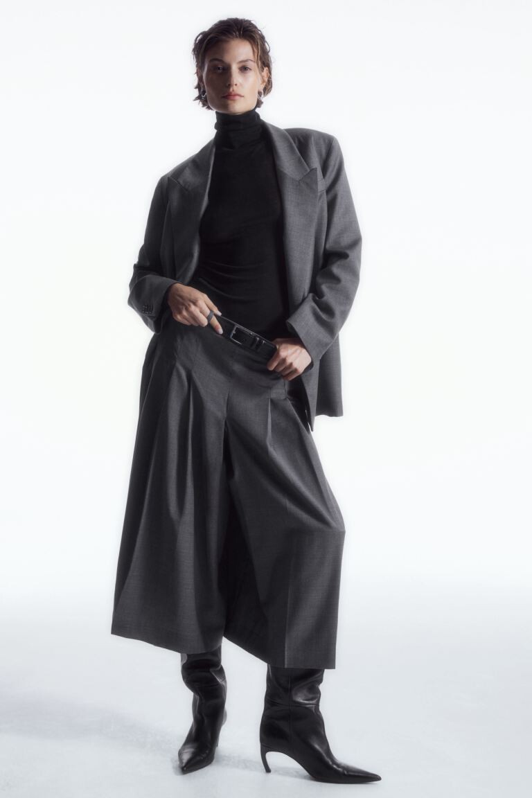 

Элегантная шерстяная юбка H&M, серый