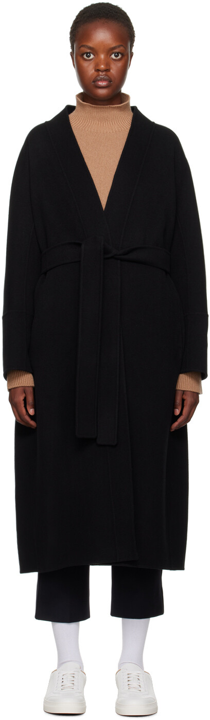

Черное пальто из каллы S Max Mara, Черный