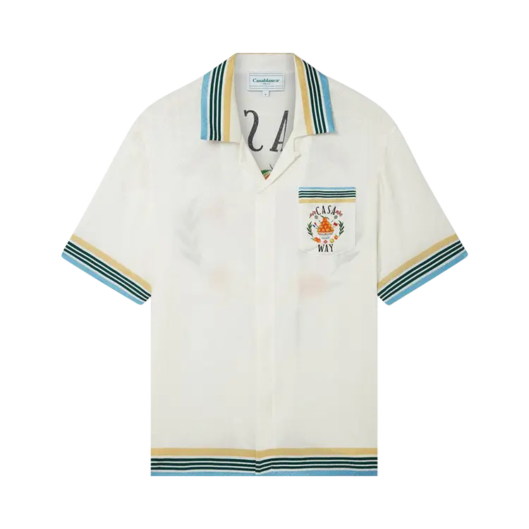 

Рубашка Casablanca Cuban Collar Short-Sleeve 'Casa Way', белый