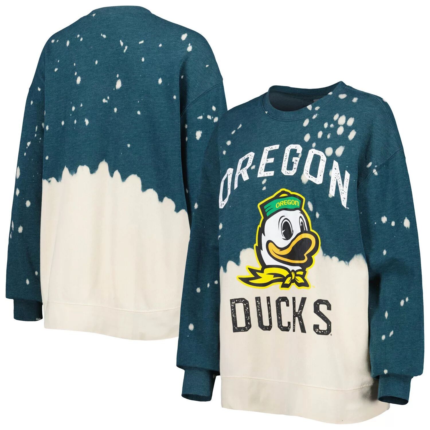 

Женский пуловер с выцветшим рисунком Gameday Couture Green Oregon Ducks Twice As Nice