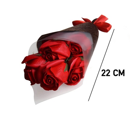 Подарочный набор Red Rose Black Box - Мыло Букет роз - Подарочная коробка с розами для ванны - Розовое мыло, Mikamax