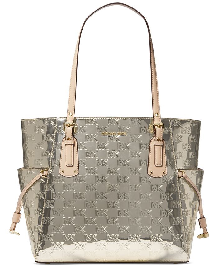 

Большая сумка-тоут с тиснением East West Michael Kors, цвет Pale Gold