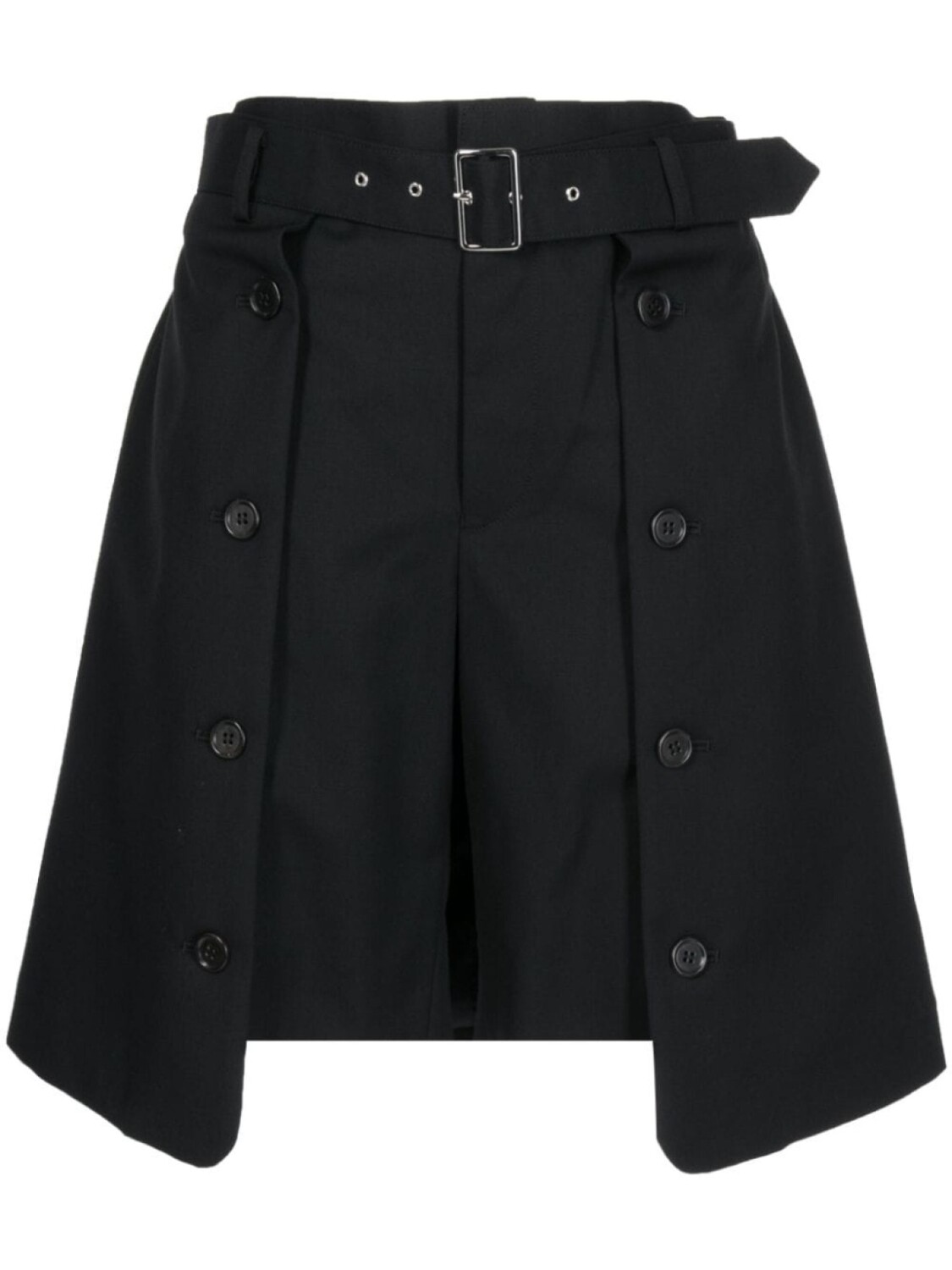 

Noir Kei Ninomiya belted wool shorts, черный