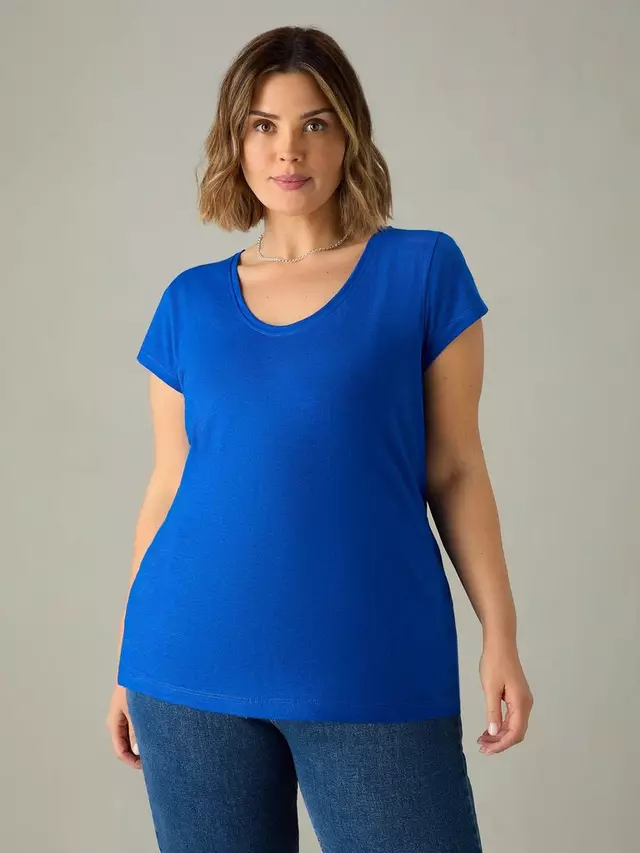 

Футболка Live Unlimited Curve Cotton Slub Scoop Neck, синий
