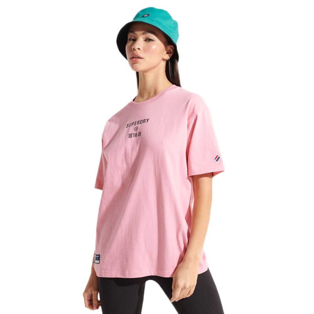 

Футболка Superdry Corporate Logo Brights, розовый