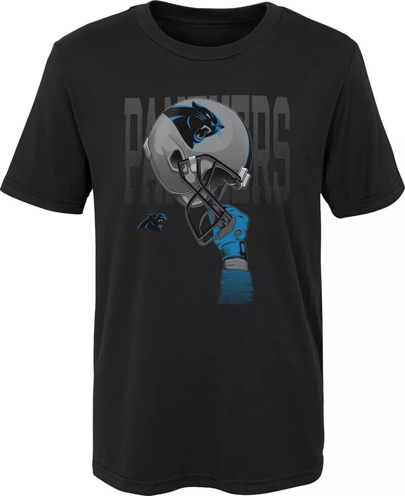 

Nfl Team Apparel Для мальчиков, черная футболка с шлемами Carolina Panthers Helmets