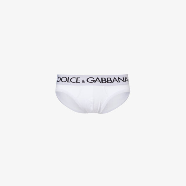 

Трусики из эластичного хлопка с логотипом на поясе Dolce & Gabbana, белый
