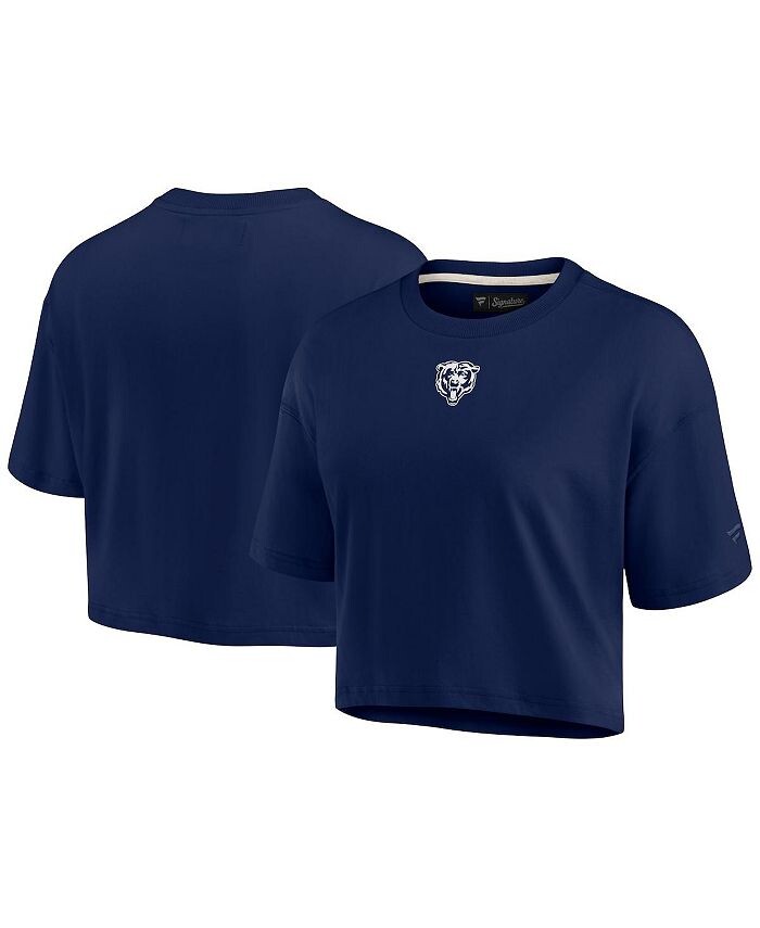 

Женская темно-синяя укороченная футболка Chicago Bears Super Soft с короткими рукавами Fanatics Signature, синий