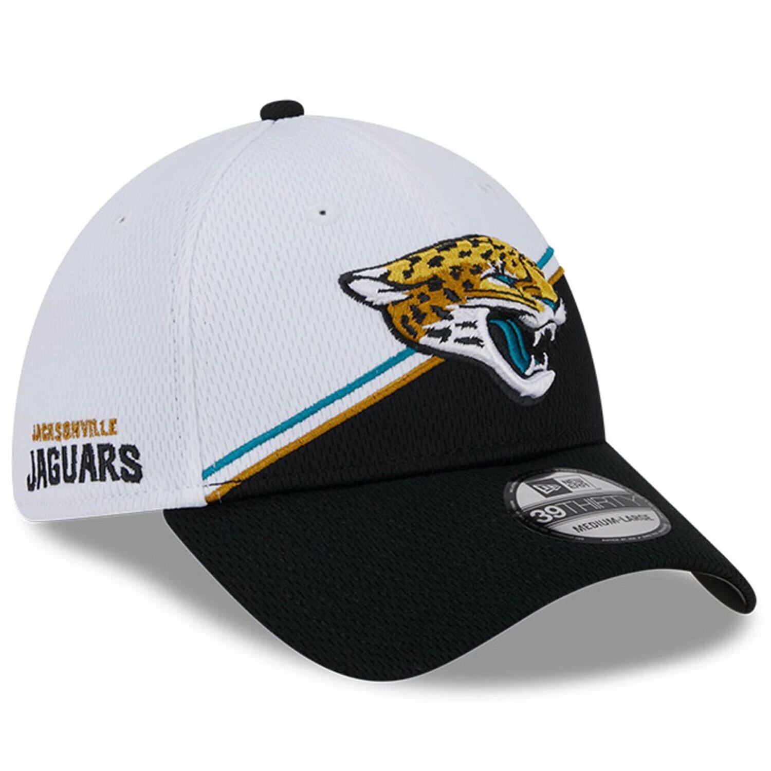 

Мужская кепка New Era белого/черного цвета Jacksonville Jaguars 2023 Sideline 39THIRTY Flex Hat
