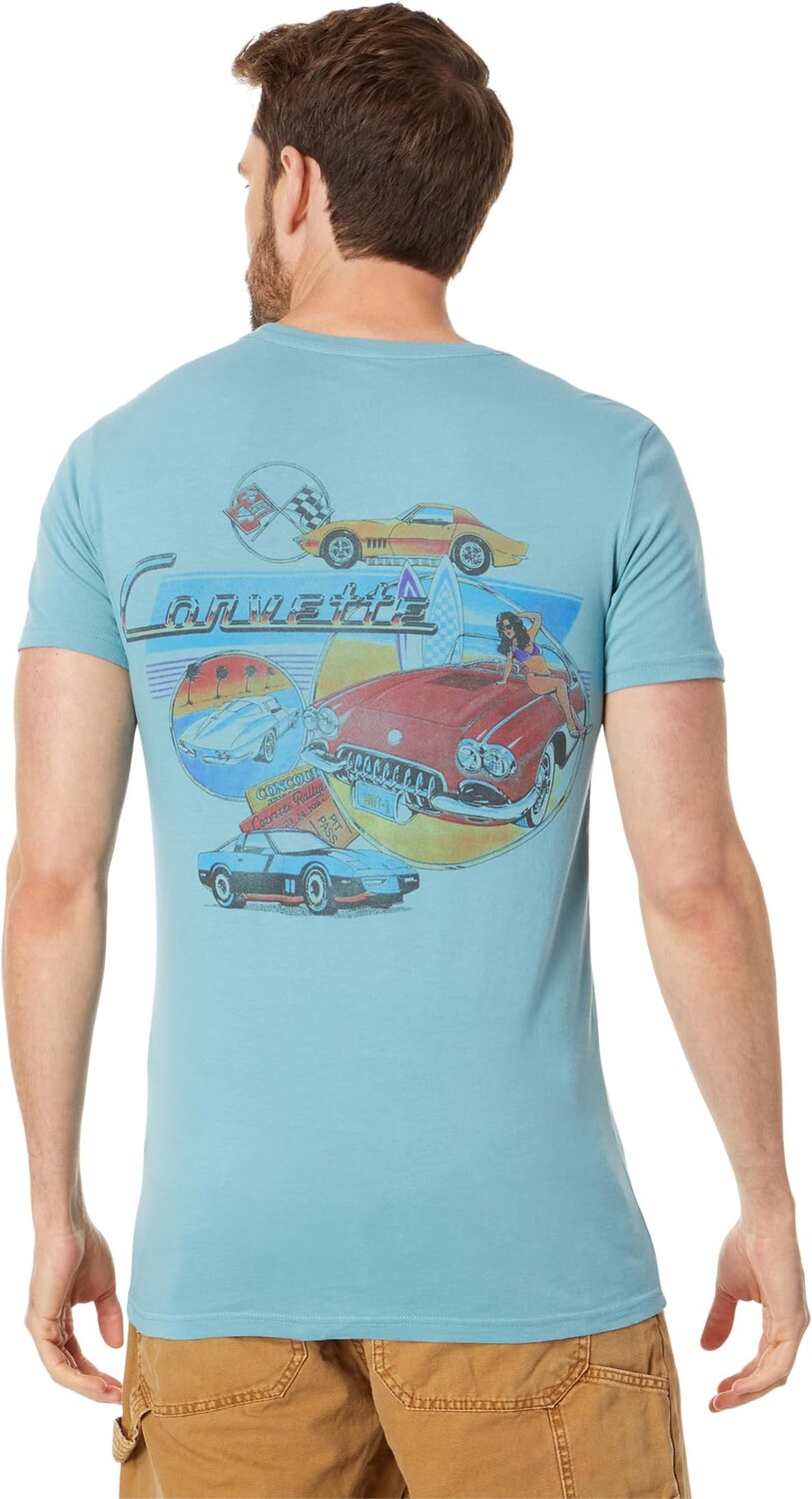 Футболка с логотипом Corvette Lucky Brand, цвет Adriatic Blue