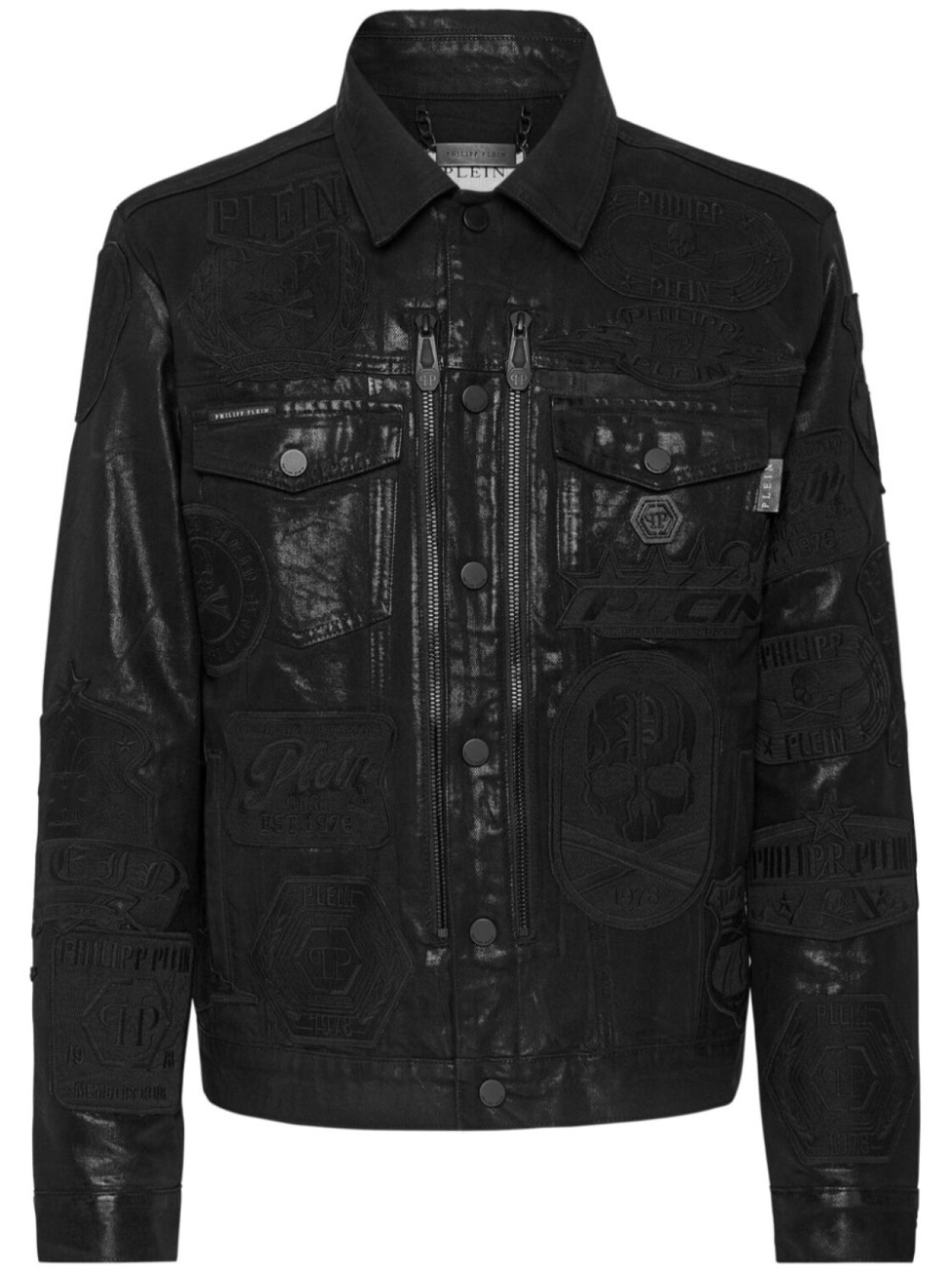 

Philipp Plein джинсовая куртка на молнии, черный