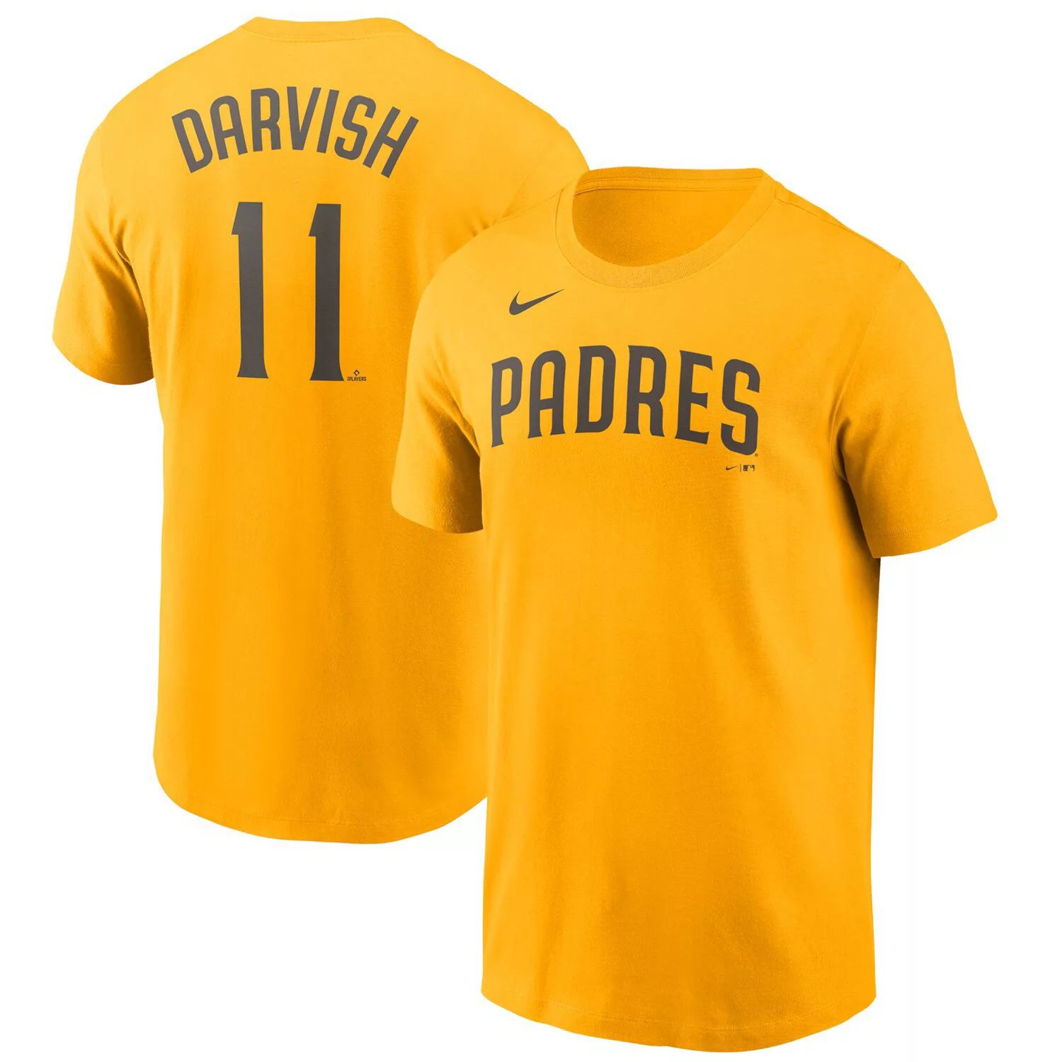 Мужская футболка Yu Darvish Gold San Diego Padres с именем и номером Nike