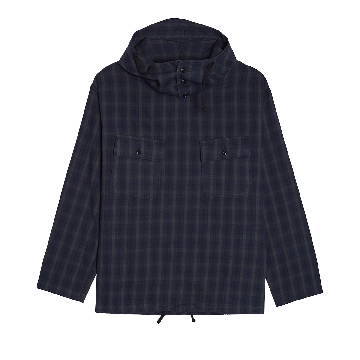 

Engineered Garments Рубашка-кагула в клетку из хлопковой фланели, темно-синяя